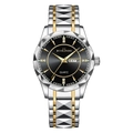 Ruolindo men's quartz watch with two-tone steel strap, black dial and day-date display - GD310 Black Dial