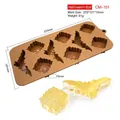 Silicone mold detail showing bat and spider web shapes for Halloween crafts and baking - FCM-Bat CM-151 / Brown