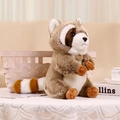 Cute realistic plush raccoon doll in sitting pose for children gift and comfort - Raccoon / 17cm (0.1kg)