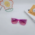 Fashionable women's cat eye sunglasses in transparent pink frame with gradient purple lenses - Rose Red