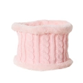 Pink knit baby neck warmer with thick plush lining and classic cable pattern - One Size / Pink Scarf