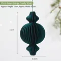 Dark green honeycomb paper candy ornament for Christmas tree, 15cm height by 8.5cm width - 15CM / Large Lollipop Ornament / Green