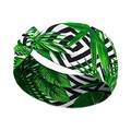 Bohemian knotted sport headband featuring green tropical leaves and geometric patterns - 4# Geometric Green Leaf