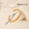 Gold plated stainless steel snake geometric open bangle with dimensions and weight info - Geometric Serrated Edge