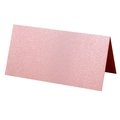 Pink glitter paper place card with V-fold design for wedding or party table settings - Pink