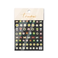 Autocollants à ongles en relief 3D avec fleurs colorées et smileys sur emballage pro - Style Smiley de Tournesol Brodé (to1270)