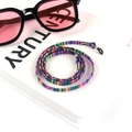 Detail of colorful woven bohemian eyewear strap with non-slip rubber loop connectors - Size 20