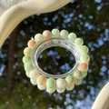 Exquisite beaded bracelet with green and orange dragon vein agate beads on a round stand - S045 - Red-green Gradient - Jade Fragment Imitation Ceramic Bracelet #sz325