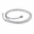 Classica collana a catena O in acciaio inossidabile argento con chiusura a moschettone - 50cm x 3mm / Color Acciaio (Argento)