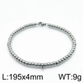 Polished 195mm stainless steel ball chain bracelet with 4mm beads and lobster clasp - Style A 4mm (KLJ6680-Z)