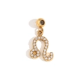 Golden Leo zodiac sign pendant featuring micro-paved white zircons on a white background - Leo