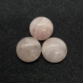 Three pieces of round rose quartz gemstones for DIY jewelry with natural texture - 16mm / Rose Quartz