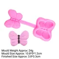 Pink butterfly silicone fondant mold for cake decorating with detailed size and weight - Butterfly Style (B587) / Pink