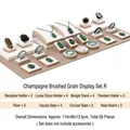 Champagne brushed texture 26-piece jewelry display set for necklaces and rings - Combination R (White/Champagne, 26pcs)