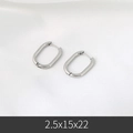 Polished silver stainless steel oval hoop earrings with 2.5x15x22mm dimensions - 2.5*15*22mm / Steel