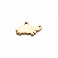 Golden sea turtle pendant charm in stainless steel with dual connection holes - Gold Sea Turtle
