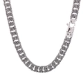 Collana a catena a maglie spesse stile punk retrò in acciaio inossidabile argento con trama S - Collana 70cm