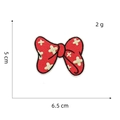Detailed view of red embroidered bow patch with measurements 6.5 cm by 5 cm and 2g weight - Red Series Patch 10#-Bowknot