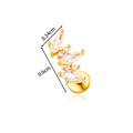 Gold titanium flat back stud earring with marquise and round cubic zirconia cluster - Geometric Rhombus Style (0193-2#) / Gold