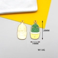 Detailed view of cactus alloy charms showing exact dimensions of 28mm by 14mm - 2# Cactus