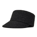 Classic black faux shearling newsboy cap for women with textured wool finish - Adjustable / Black