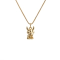 Collar minimalista con colgante de vaca bañado en oro de 18K y cadena tipo caja - Toro Dorado