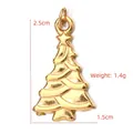 Golden stainless steel Christmas tree charm pendant with textured finish, 2.5cm x 1.5cm - BXGPJ072-Christmas Tree Pendant