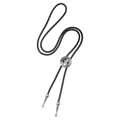 Western cowboy bolo tie with silver star slide buckle and black braided cord - Antique Silver Pentagram Necklace