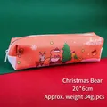 Christmas Bear pencil case in orange pink with cartoon reindeer and ginger man - Christmas Pencil Case - Yellow Bear