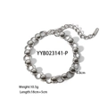Silver bead bracelet details with 0.8cm diameter, 18+5cm length, and 10.5g weight specs - Silver Bracelet (YYB023140-P)