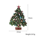 Fashionable green enamel Christmas tree brooch with multicolored rhinestones for women - Green Enamel Outline Style (Christmas Tree 11)