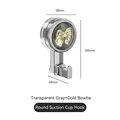 Transparent grey vacuum suction cup hook with golden bow and durable metal hanger - Gold Bowknot / Transparent Gray
