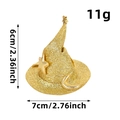 Molletta capelli mini cappello da strega dorato glitterato per Halloween, 6 cm - Taglia unica / Oro
