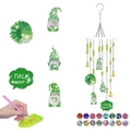 DIY Irish Gnome Diamond Painting Wind Chime Kit with 18-color rhinestones and bells - Style 6-Talk About It Dialogue Gnome