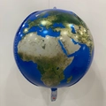 Spherical blue earth world map balloon in 4D aluminum foil for party decorations - 4D Sphere Earth / 22 Inch
