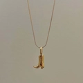 Collana con ciondolo a stivale da cowboy placcata in oro 18k dallo stile vintage - Stivale da Cowboy / Oro