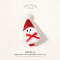 Fermaglio natalizio pupazzo di neve in peluche bianco con paillettes e fiocco - Albero di Natale - Singolo