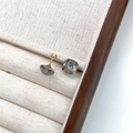 Smoky grey cushion-cut crystal stud earrings with gold screw back flat base fasteners - Gray Cushion (10mm)