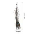 Natural peacock feather cat toy refill with silver bell and lobster clasp, 30cm length - Peacock Feather Style 27 / [product Attributes]: Visually This Appears To Be A Natural Peacock Feather Pendant Commonly Used In Pet Toys (such As Cat Toys) Or Bag Accessories. The Product Consists Of A Complete Peacock Feather A Small Silver Metal Bell And A Lobster Clasp At The Top. [visual Presentation]: The Image Uses A Standard Pure White Background Composition With The Product Vertically Centered And Accompanied By Simple Black Size Markings. Image Quality: [medium]. Due To The Pure White Background And Lack Of Auxiliary Light The Feather Texture Appears Slightly Flat. Aesthetics: [medium]. Overall Rating: [6.5]. The Display Method Is Too Functional And Lacks Aesthetic Appeal. [text Content]: Only Two Chinese Labels Are Included [to_translate: Approx. 30cm Approx. 4m]. '4m' Is Clearly A Typo For '4cm'; It Is Recommended To Correct This During Translation. There Are No Other Overlaid Text Or Watermarks. 【logistics Label】: Animal And Plant Quarantine 【infringement Risk】: There Are No Brand Elements In The Product And Background And The Probability Of Infringement Is [0.0]. 【product Parameters】: Total Length Is About 30cm And Width (widest Part Of The Eye) Is About 4cm.