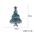 Christmas tree brooch with dark green and light blue rhinestones, size 48mm by 29mm - Dark Green Light Blue Rhinestone Style (Christmas Tree 17)