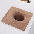 Bruine vierkante massagehanddoek met gat en zachte koraalvlies textuur voor SPA's - 35*35cm (Vierkant) / Hazelnootbruin