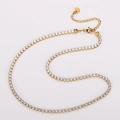 Collar tennis dorado de acero inoxidable con brillantes circonitas cúbicas - 3mm Ancho 40+5cm Largo / Dorado
