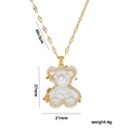 Collier ours et étoile en acier titane doré et blanc avec détails des dimensions - Style Blanc (519)