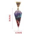 Bunter Naturstein-Kegelanhänger aus Harz mit goldener Öse, Größe 38 mm x 12 mm - Kegel/Umgekehrtes Dreieck-Stil D