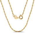 Elegant gold S925 sterling silver water wave chain necklace with lobster clasp and hallmark - 1.5mm 45cm / Champagne Gold Plated