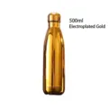 500ml electroplated gold stainless steel vacuum insulated cola shape water bottle - 500ml / Gold Plating