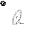 Anneau clicker en titane ASTM F136 argenté avec perles, 10mm de diamètre et 1,2mm d'épaisseur - 10mm / Style Argent Perle