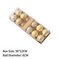 Set of 12 gold Christmas ornaments with glitter and matte finishes in a clear display box - Gold (6cm)