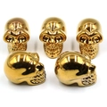 Set of five golden electroplated crystal skulls for Halloween decor and creative gifting - No.2 (Gold Metallic Texture)