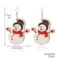 Christmas snowman drop earrings with red scarf and black hat, size 7.7cm x 5.1cm - Wooden Snowman (E2310-6)
